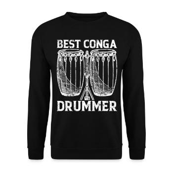 Best Conga Drummer Conga Musician Conga Drummer Co - Unisex Sweatshirt - black - Front - Alina (178cm) & Michal (187cm)