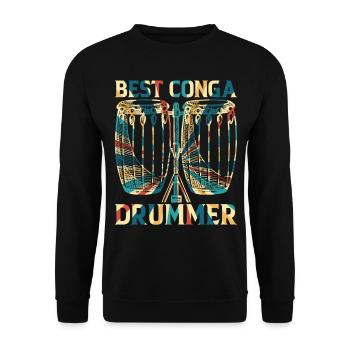 Best Conga Drummer - Conga Drums Conga Player - Unisex Sweatshirt - black - Front - Alina (178cm) & Michal (187cm)