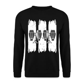 Conga Drums Conga Instruments - Unisex Sweatshirt - black - Front - Alina (178cm) & Michal (187cm)