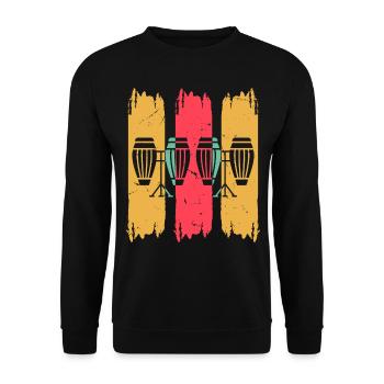 Retro Conga Drums Conga Instruments Retro Congas - Unisex Sweatshirt - black - Front - Alina (178cm) & Michal (187cm)