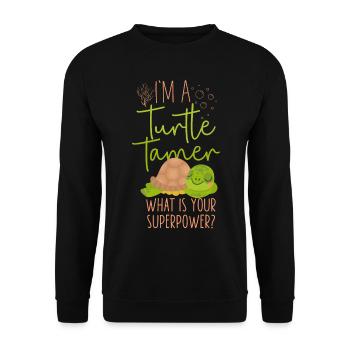 Sea Turtle Tortoise I'm A Turtle - Unisex Pullover - Schwarz - Vorne - Alina (178cm) & Michal (187cm)