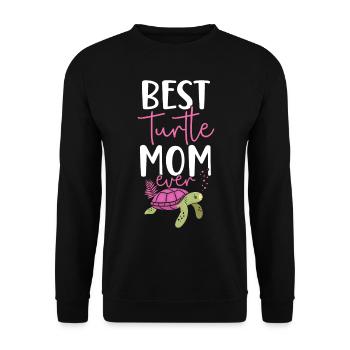Sea Turtle Tortoise Mom Best - Unisex Sweatshirt - black - Front - Alina (178cm) & Michal (187cm)