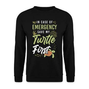 Sea Turtle Tortoise In Case Of - Unisex Sweatshirt - black - Front - Alina (178cm) & Michal (187cm)