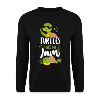 Sea Turtle Tortoise Sunglasses - Unisex Pullover - Schwarz - Vorne - Alina (178cm) & Michal (187cm)