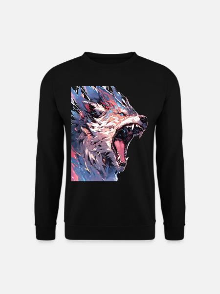 Wolf Wolfskopf Wölfe Waldbewohner Tiere - Unisex Pullover - Schwarz