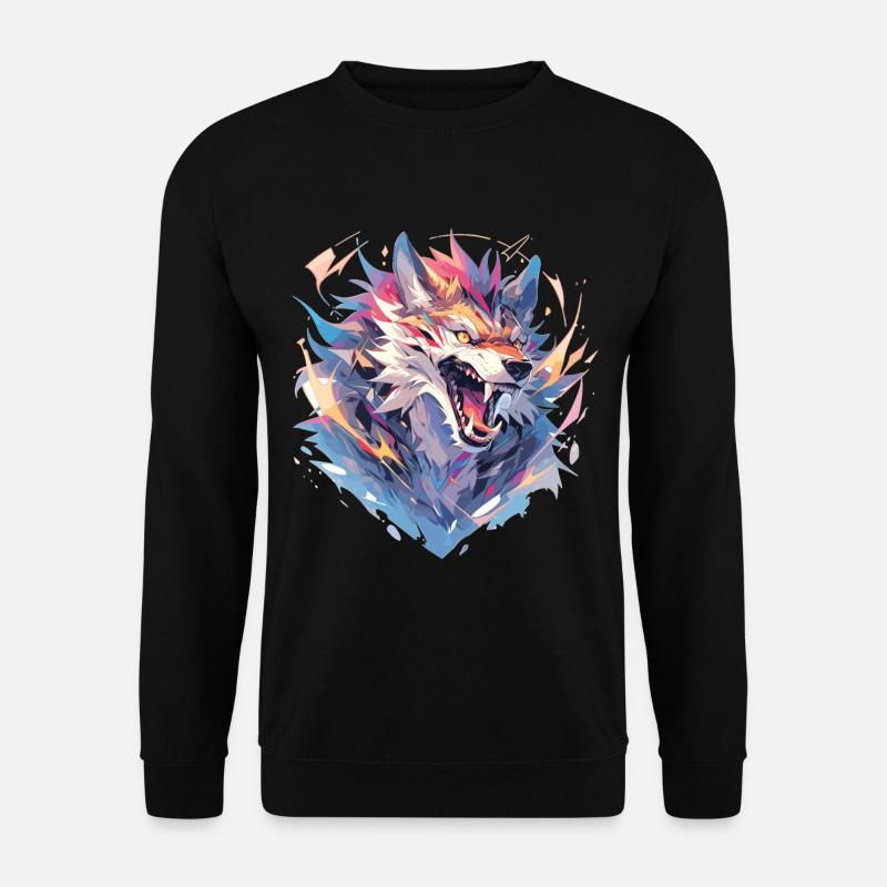 Wolf Polygon - Unisex Pullover - Schwarz