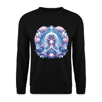 Méditation - Sweat-shirt Unisexe - noir - Devant - Alina (178cm) & Michal (187cm)