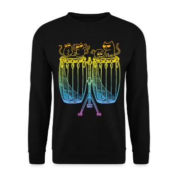 Conga avec chats Joueur de conga et amoureux des chats Conga D - Sweat-shirt Unisexe - noir - Devant - Alina (178cm) & Michal (187cm)