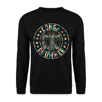 Conga Player Conga Drummer - Unisex Sweatshirt - black - Front - Alina (178cm) & Michal (187cm)