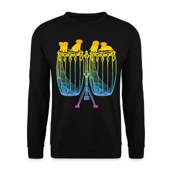 Conga With Dogs Conga Player And Dog Lover Congas - Unisex Sweatshirt - black - Front - Alina (178cm) & Michal (187cm)