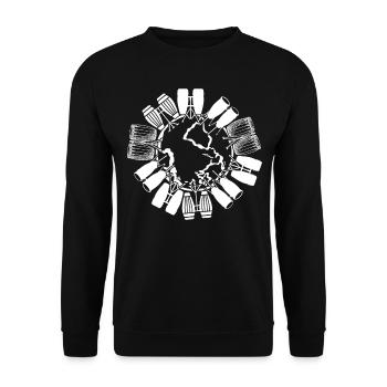 Conga Player Conga Musician - Earth With Conga Dru - Unisex Sweatshirt - black - Front - Alina (178cm) & Michal (187cm)