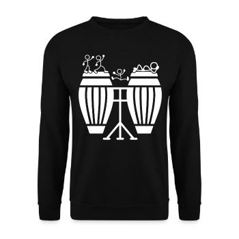 Stick Figure Conga Drums Funny Conga Player Conga - Sweat-shirt Unisexe - noir - Devant - Alina (178cm) & Michal (187cm)