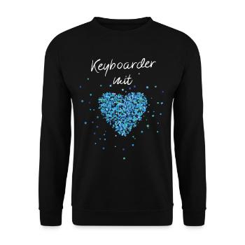 Keyboarder mit Herz Keyboard Musikinstrument - Unisex Pullover - Schwarz - Vorne - Alina (178cm) & Michal (187cm)