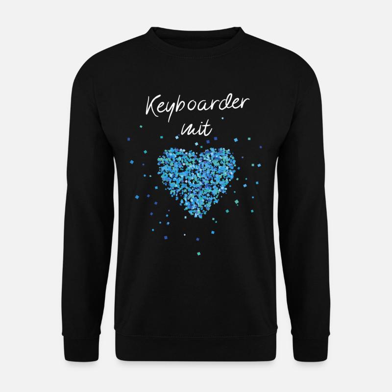 Keyboarder mit Herz Keyboard Musikinstrument - Unisex Pullover - Schwarz