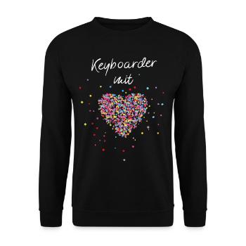 Keyboarder mit Herz Keyboard Keyboardspieler - Unisex Pullover - Schwarz - Vorne - Alina (178cm) & Michal (187cm)