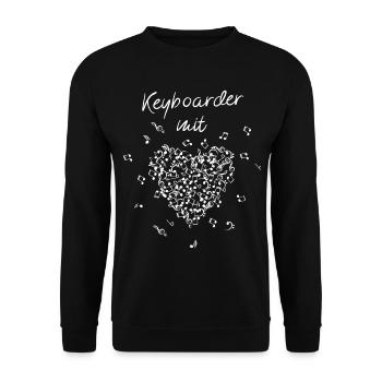 Keyboarder mit Herz Keyboard Notenschlüssel Musik - Unisex Pullover - Schwarz - Vorne - Alina (178cm) & Michal (187cm)