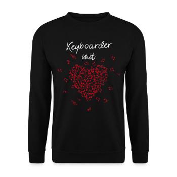 Keyboarder mit Herz Keyboard Musiker Musikschule - Unisex Pullover - Schwarz - Vorne - Alina (178cm) & Michal (187cm)