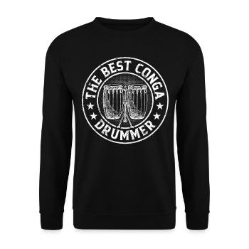 Conga Player Conga Musician - The Best Conga Drumm - Unisex Sweatshirt - black - Front - Alina (178cm) & Michal (187cm)