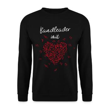 Bandleader mit Herz Leadsänger Bandmanager Musiker - Unisex Pullover - Schwarz - Vorne - Alina (178cm) & Michal (187cm)