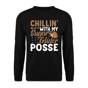 Chilling with Sugar Glider-owner Sugar Gliders - Unisex Sweatshirt - black - Front - Alina (178cm) & Michal (187cm)
