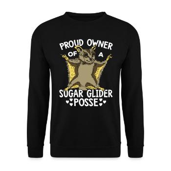 Fier propriétaire de Sugar Glider Propriétaire Sugar - Sweat-shirt Unisexe - noir - Devant - Alina (178cm) & Michal (187cm)