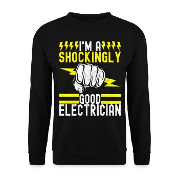 Electrician Electronics Technician - Unisex Sweatshirt - black - Front - Alina (178cm) & Michal (187cm)