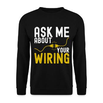 Electrician Electronics Technician - Unisex Sweatshirt - black - Front - Alina (178cm) & Michal (187cm)