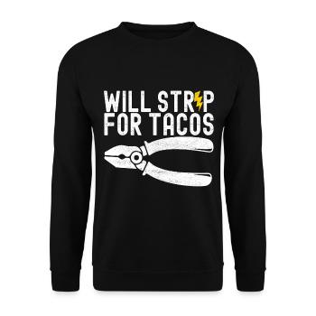 Electrician Electronics Technician - Unisex Sweatshirt - black - Front - Alina (178cm) & Michal (187cm)