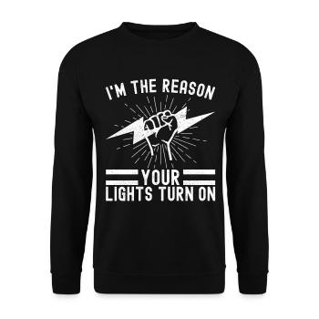 Electrician Electronics Technician - Unisex Sweatshirt - black - Front - Alina (178cm) & Michal (187cm)