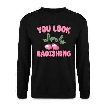 Farmer Farmer Farmer Farm Country Egg Fieldwork - Unisex Sweatshirt - black - Front - Alina (178cm) & Michal (187cm)