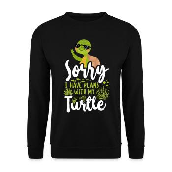 Sea Turtle Tortoise Sunglasses - Unisex Pullover - Schwarz - Vorne - Alina (178cm) & Michal (187cm)