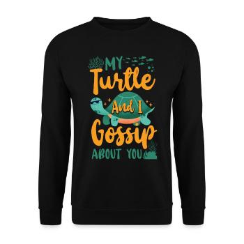 Tortue de mer Tortue Ma Tortue et - Sweat-shirt Unisexe - noir - Devant - Alina (178cm) & Michal (187cm)