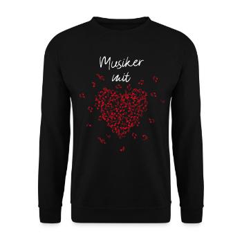 Musiker mit Herz Musik Orchester Chor Dirigent - Unisex Pullover - Schwarz - Vorne - Alina (178cm) & Michal (187cm)