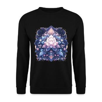 Lotus Blossom - Unisex Sweatshirt - black - Front - Alina (178cm) & Michal (187cm)