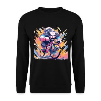 Panda Bicycle Road Bike Panda Bear - Unisex Sweatshirt - black - Front - Alina (178cm) & Michal (187cm)