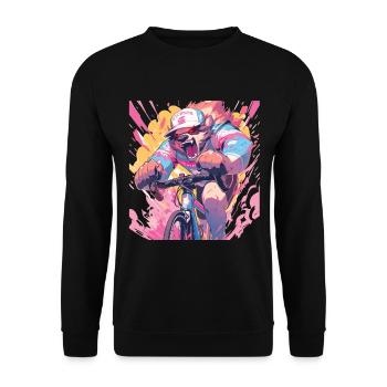 Panda Bicycle Road Bike Panda Bear - Unisex Sweatshirt - black - Front - Alina (178cm) & Michal (187cm)