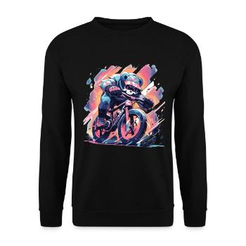 Panda Bicycle Road Bike Panda Bear - Unisex Sweatshirt - black - Front - Alina (178cm) & Michal (187cm)