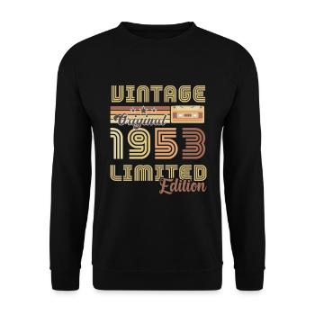 1953 Vintage Original 1953 Birthday Gift - Unisex Sweatshirt - black - Front - Alina (178cm) & Michal (187cm)