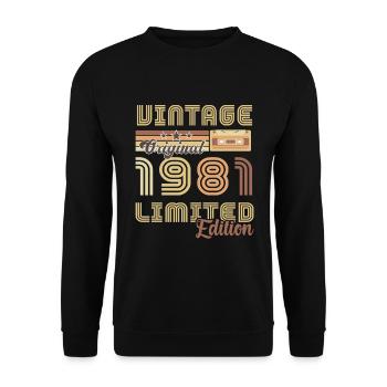 Original Vintage 1981 limitierte Auflage 1981 - Unisex Pullover - Schwarz - Vorne - Alina (178cm) & Michal (187cm)