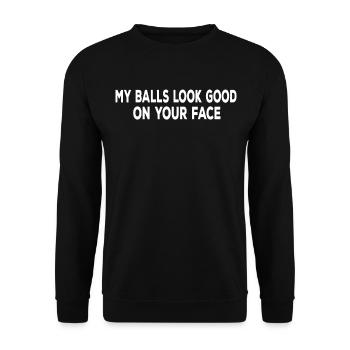 Mes balles ont fière allure sur ton visage - Funny Paintball - Sweat-shirt Unisexe - noir - Devant - Alina (178cm) & Michal (187cm)