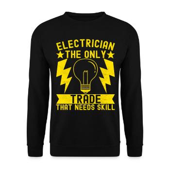 Electrician Electronics Technician - Unisex Sweatshirt - black - Front - Alina (178cm) & Michal (187cm)