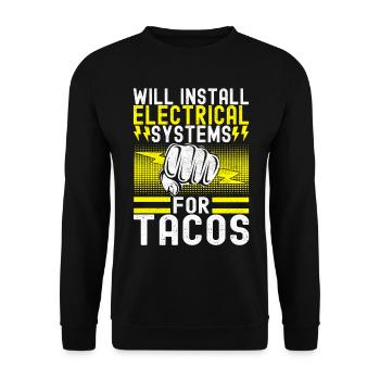 Electrician Electronics Technician - Unisex Sweatshirt - black - Front - Alina (178cm) & Michal (187cm)