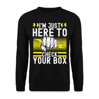 Electrician Electronics Technician - Unisex Sweatshirt - black - Front - Alina (178cm) & Michal (187cm)