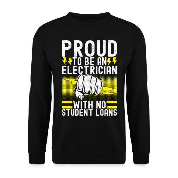 Electrician Electronics Technician - Unisex Sweatshirt - black - Front - Alina (178cm) & Michal (187cm)