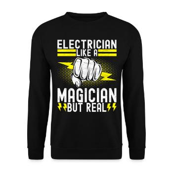 Electrician Electronics Technician - Unisex Sweatshirt - black - Front - Alina (178cm) & Michal (187cm)