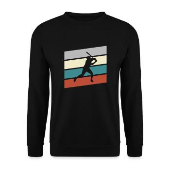Baseball Retro - Unisex Pullover - Schwarz - Vorne - Alina (178cm) & Michal (187cm)
