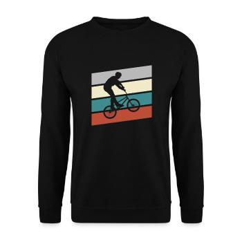 BMX Retro - Unisex Pullover - Schwarz - Vorne - Alina (178cm) & Michal (187cm)