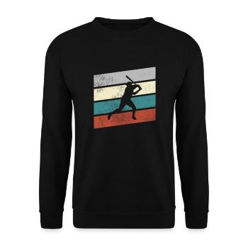 Baseball Retro - Unisex Pullover - Schwarz - Vorne - Alina (178cm) & Michal (187cm)