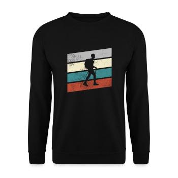 Bergsteigen Retro - Unisex Pullover - Schwarz - Vorne - Alina (178cm) & Michal (187cm)
