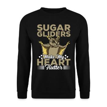 Sugar Gliders Heart Flutter Sugar Glider Owner - Unisex Sweatshirt - black - Front - Alina (178cm) & Michal (187cm)